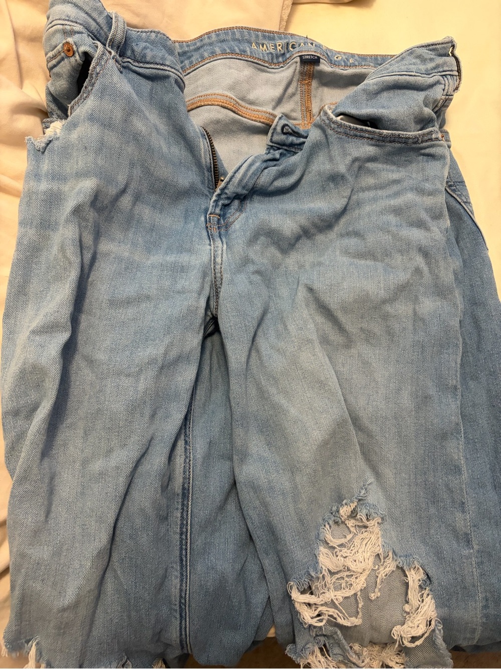 American Eagle Outfitters Light Blue Distressed Boyfriend Jeans